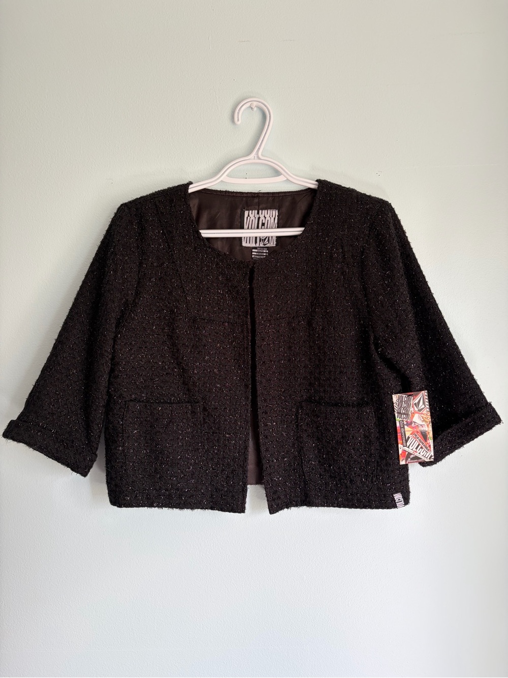 NWT Volcom Full of Fancy Jacket - Short Sleeve Tweed Blazer - Size Large